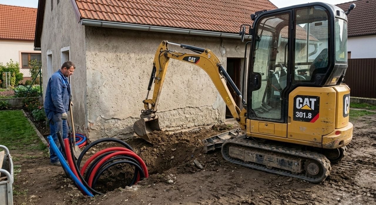 Opatrný výkop u paty domu